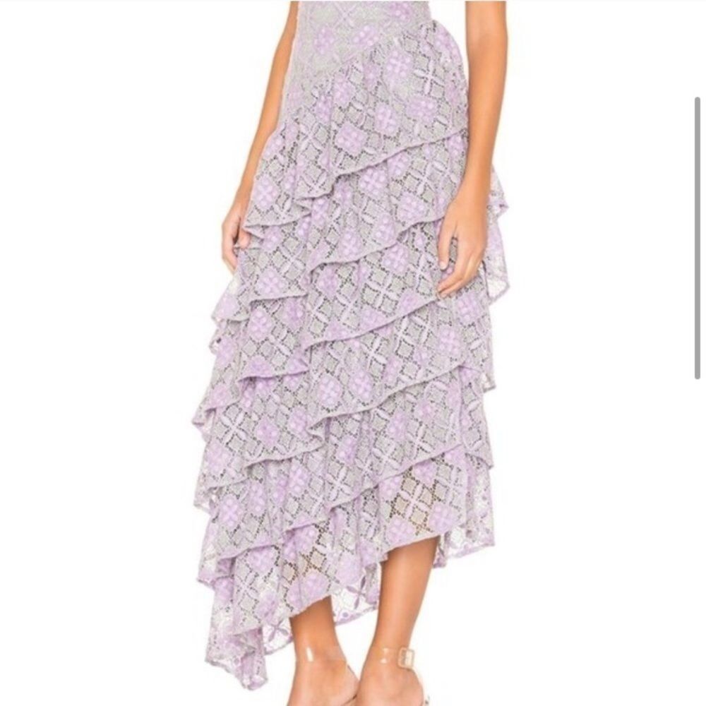New Majorelle Oracle Ruffle Tier Purple Gown - Picture 2 of 8